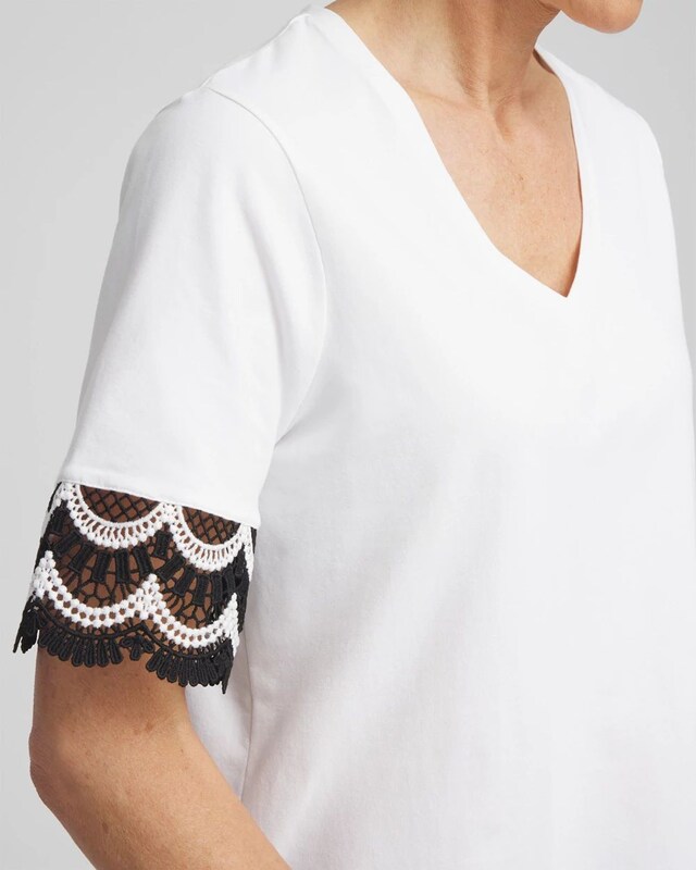 Crochet Trim Tee - image 4